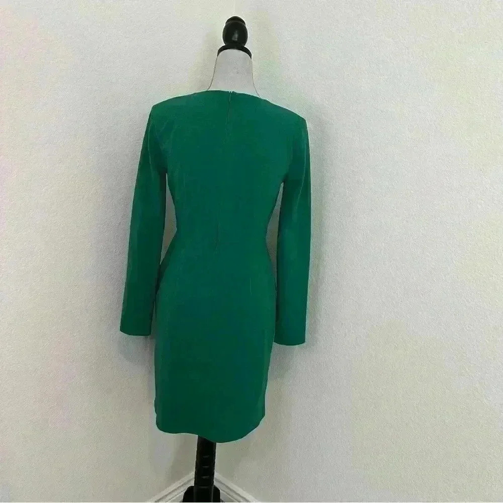 Donna Morgan Women’s Long Sleeve Sheath Dress with Flap Pockets at Side Hips - Picture 10 of 15